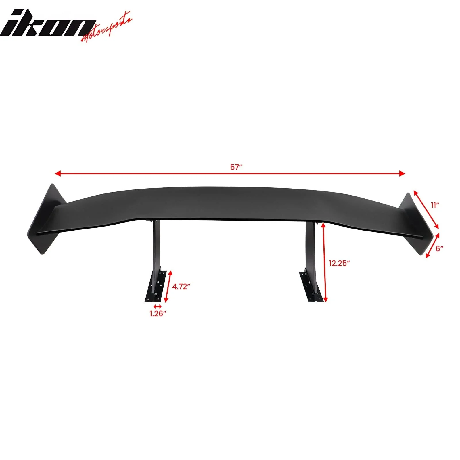 Universal 57'' GT Trunk Spoiler V1 Brackets V4A Legs + V4C Plates ABS - Image 13