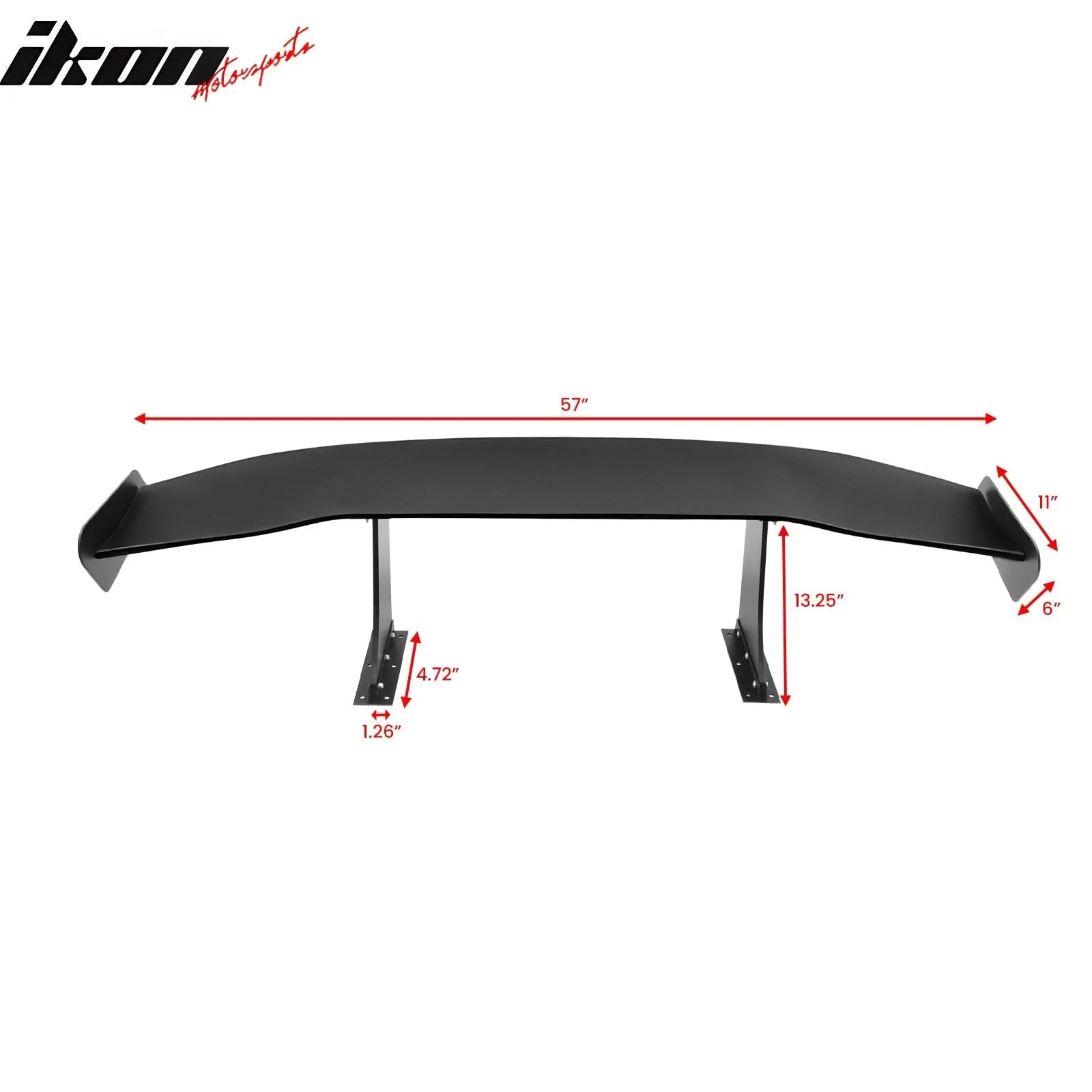 Universal 57'' GT Trunk Spoiler V1 Brackets V4C Legs + Side Plates ABS - Image 12