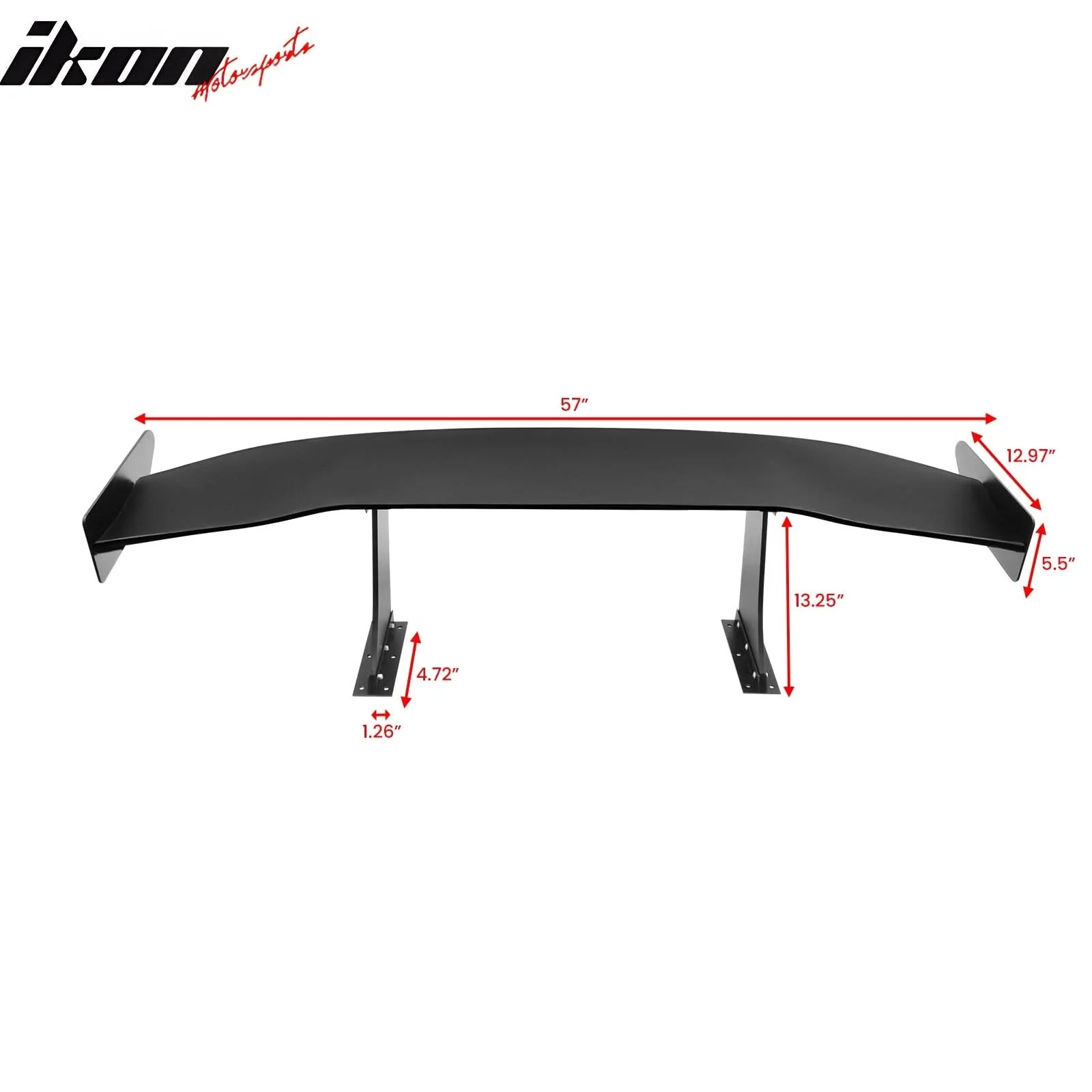 Universal 57'' GT Trunk Spoiler V1 Brackets V4C Legs + V4A Plates ABS - Image 11