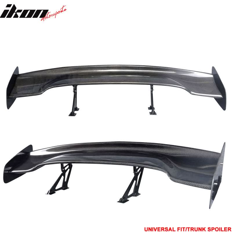 Universal 57" JDM Racing GT RS Carbon Fiber Trunk Spoiler W/ Brackets - Image 2