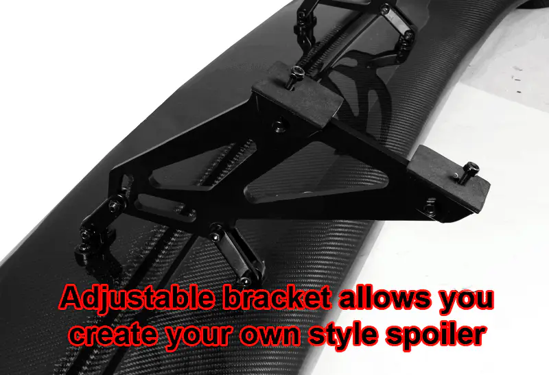 Universal 57" JDM Racing GT RS Carbon Fiber Trunk Spoiler W/ Brackets - Image 6