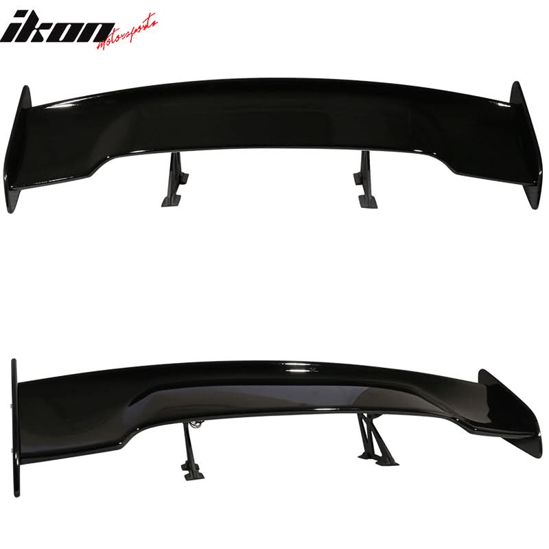 Universal 57In GT Style Gloss Black Trunk Spoiler LED Brake Light ABS - Image 3