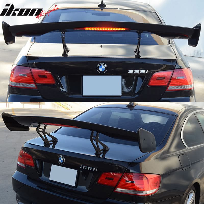 Universal 57in GT Trunk Spoiler & LED Brake Light Black ABS - Image 5