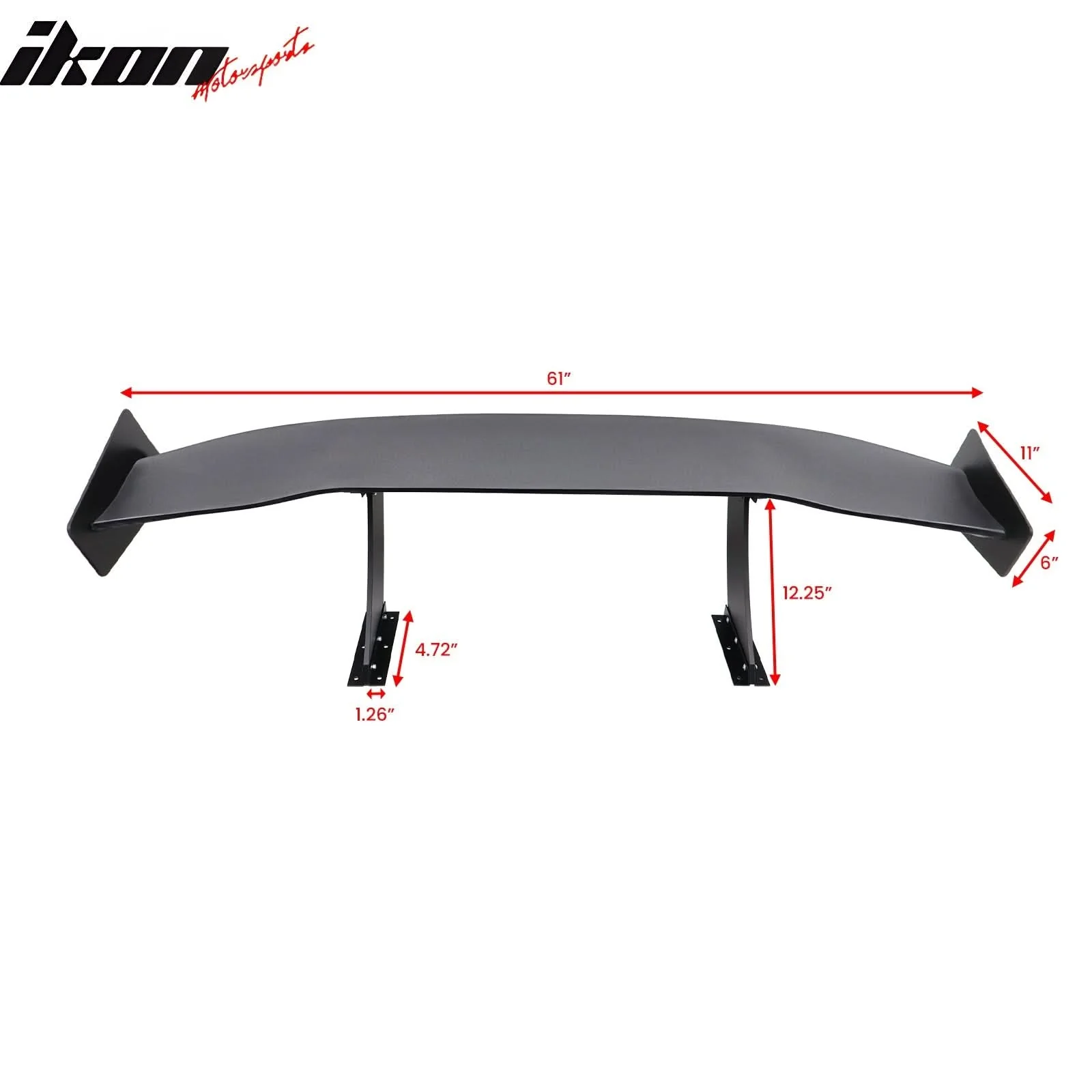 Universal 61'' GT Trunk Spoiler V1 Brackets V4A Legs + V4C Plates ABS - Image 13