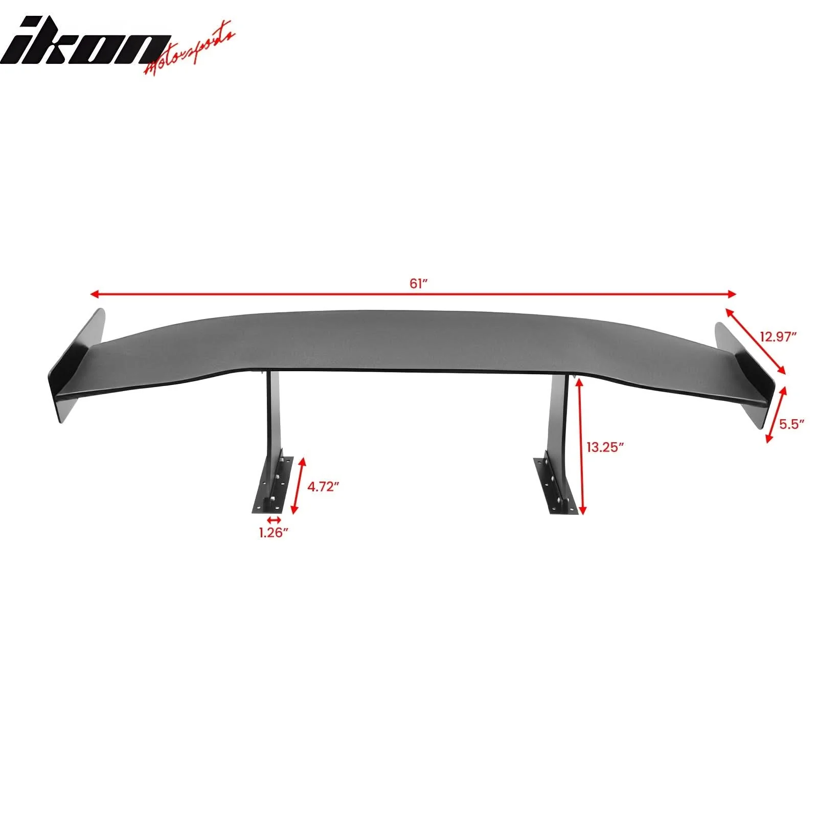 Universal 61'' GT Trunk Spoiler V1 Brackets V4C Legs + V4A Plates ABS - Image 11