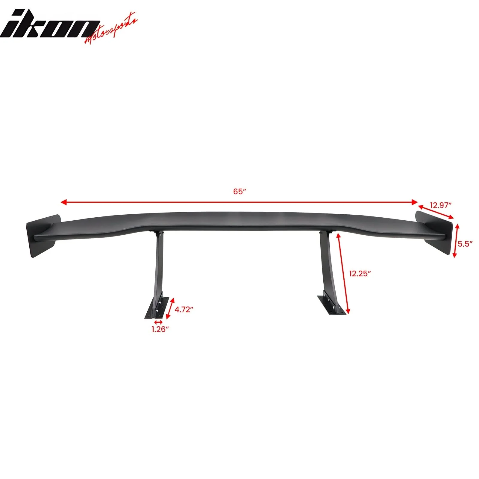 Universal 65'' GT Trunk Spoiler V1 Brackets V4A Legs + Side Plates ABS - Image 13