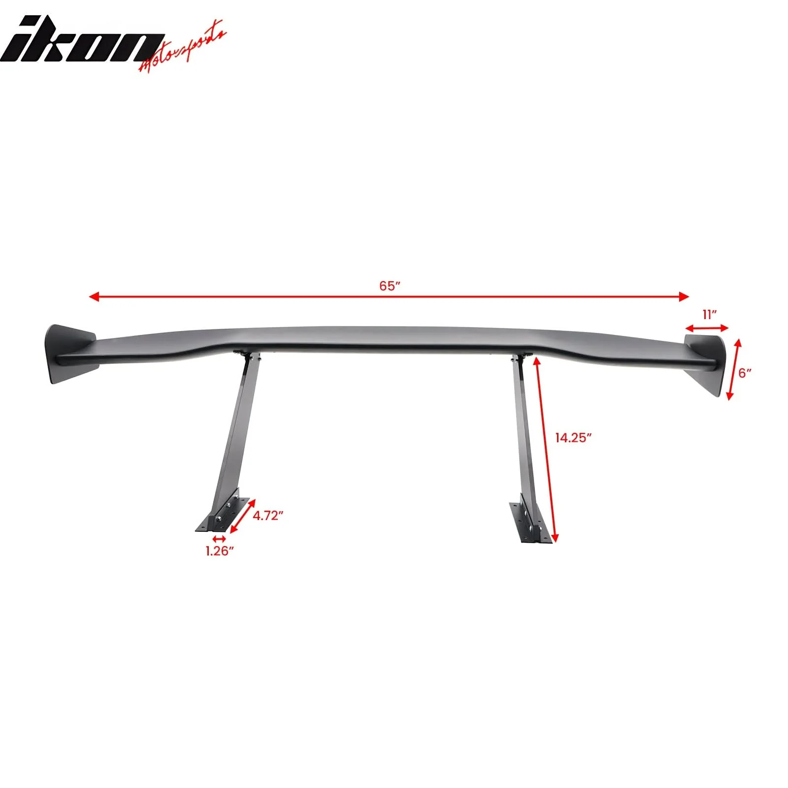 Universal 65'' GT Trunk Spoiler V1 Brackets V4D Legs + V4C Plates ABS - Image 14