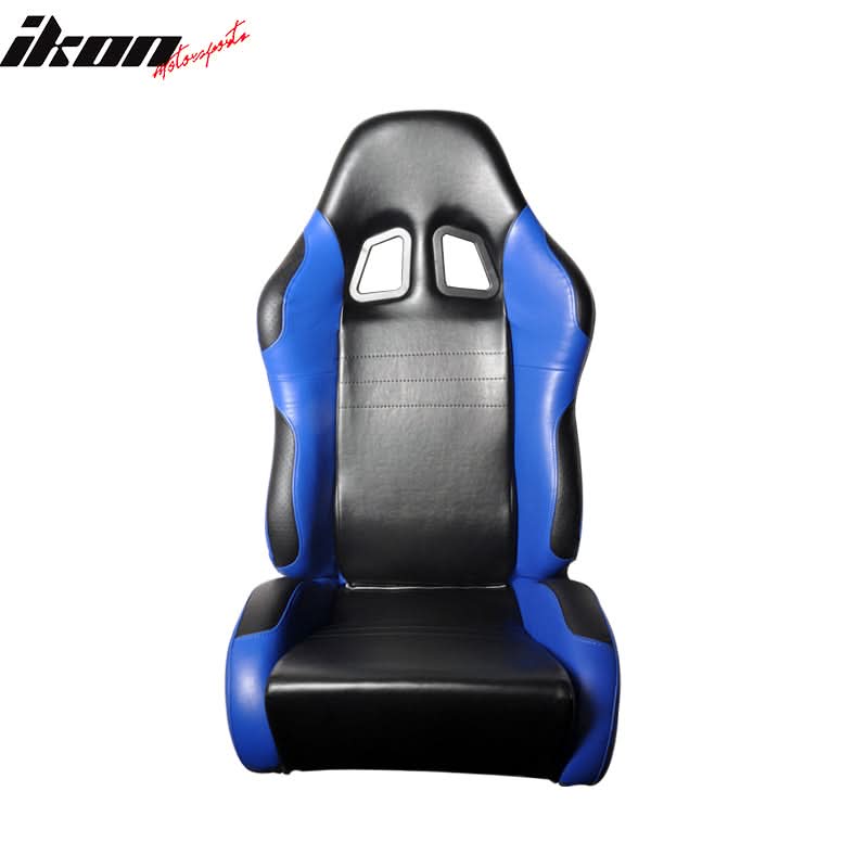 Universal Black Blue PVC Leather Passenger Side Racing Seats Slider - Image 2