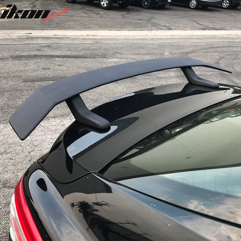 Universal Fitment Ikon Style Matte Black Rear Trunk Spoiler Wing ABS - Image 2