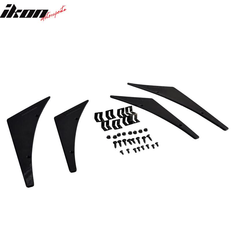 Universal GMC 4 PCS Front Bumper Lip Splitter Fin Spoiler Canard - Image 2