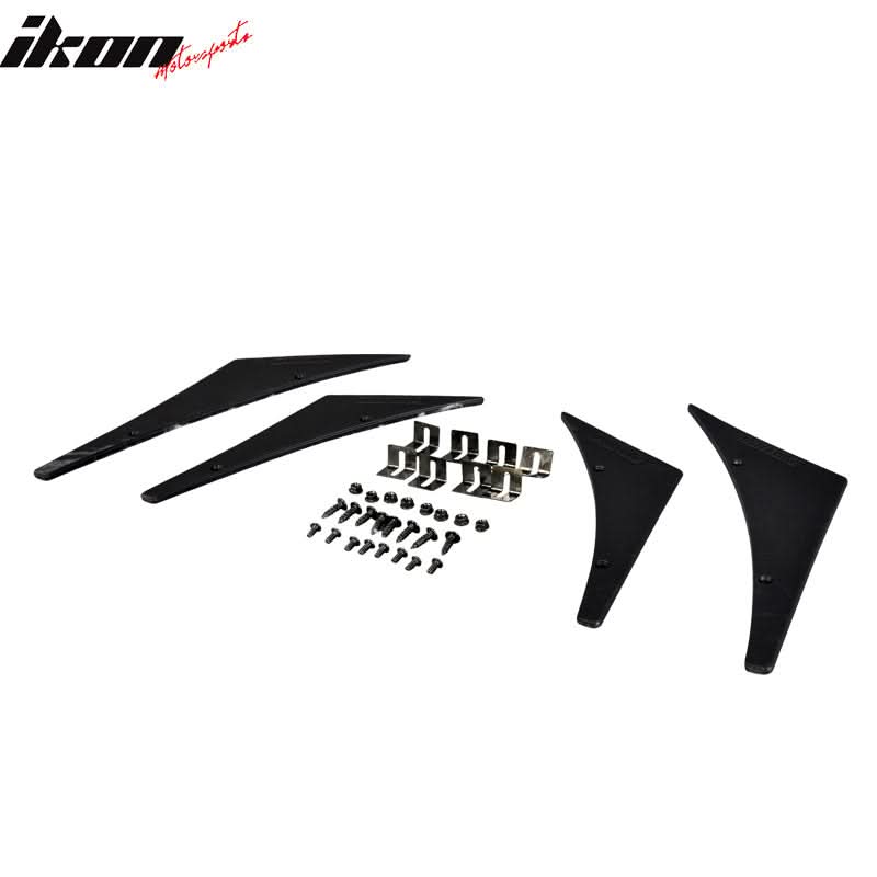 Universal GMC 4 PCS Front Bumper Lip Splitter Fin Spoiler Canard - Image 3