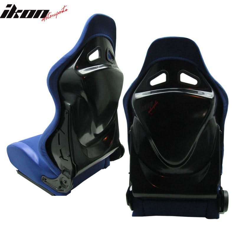 Universal JDM Sport Blue Racing Bucket Seats Cloth - Image 4