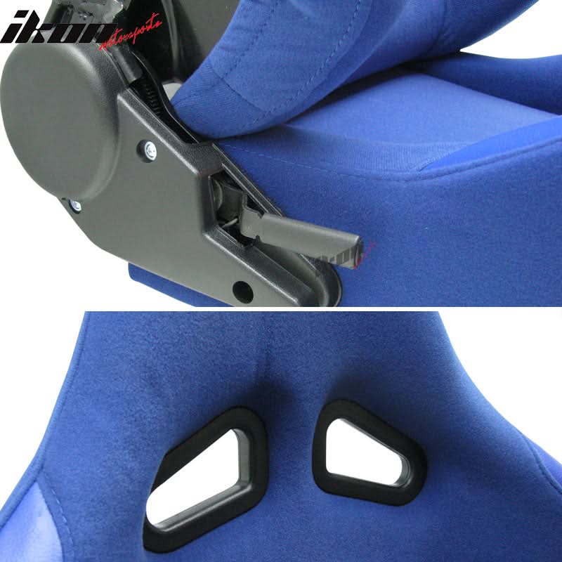Universal JDM Sport Blue Racing Bucket Seats Cloth - Image 5