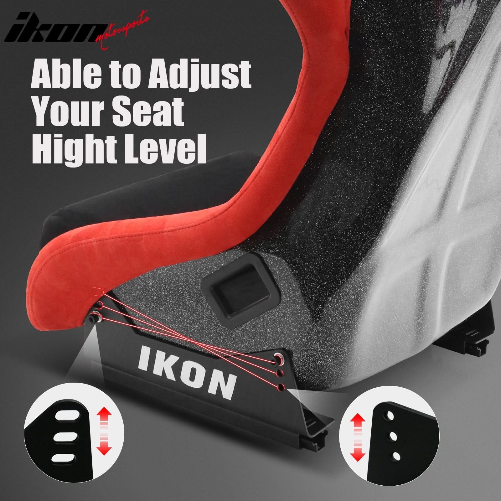 Universal Racing Bucket Seats W/ 4 Point 2" Belt Harness Black - Image 8
