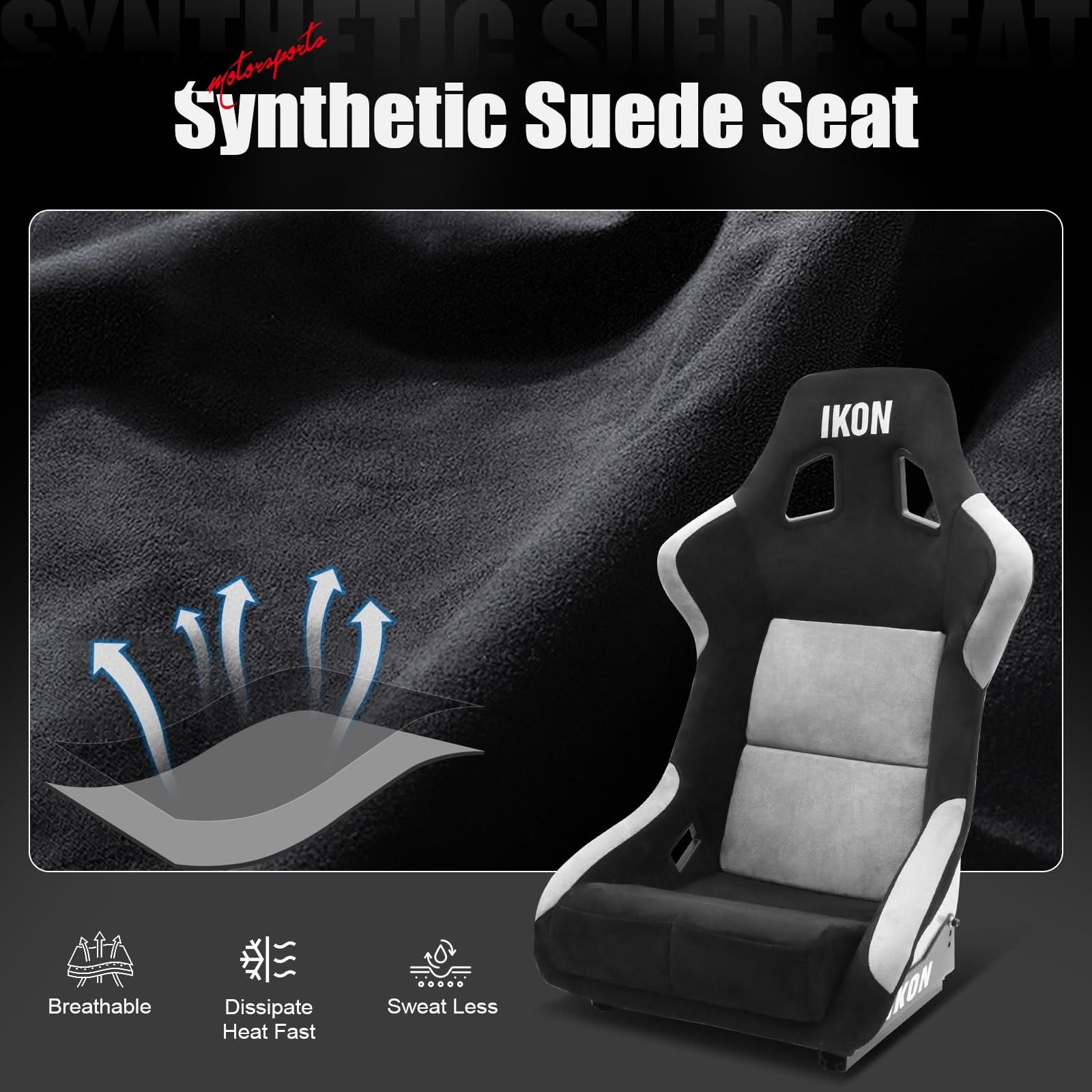 Universal Racing Bucket Seats W/ 4 Point 3" Belt Harness Black - Image 7