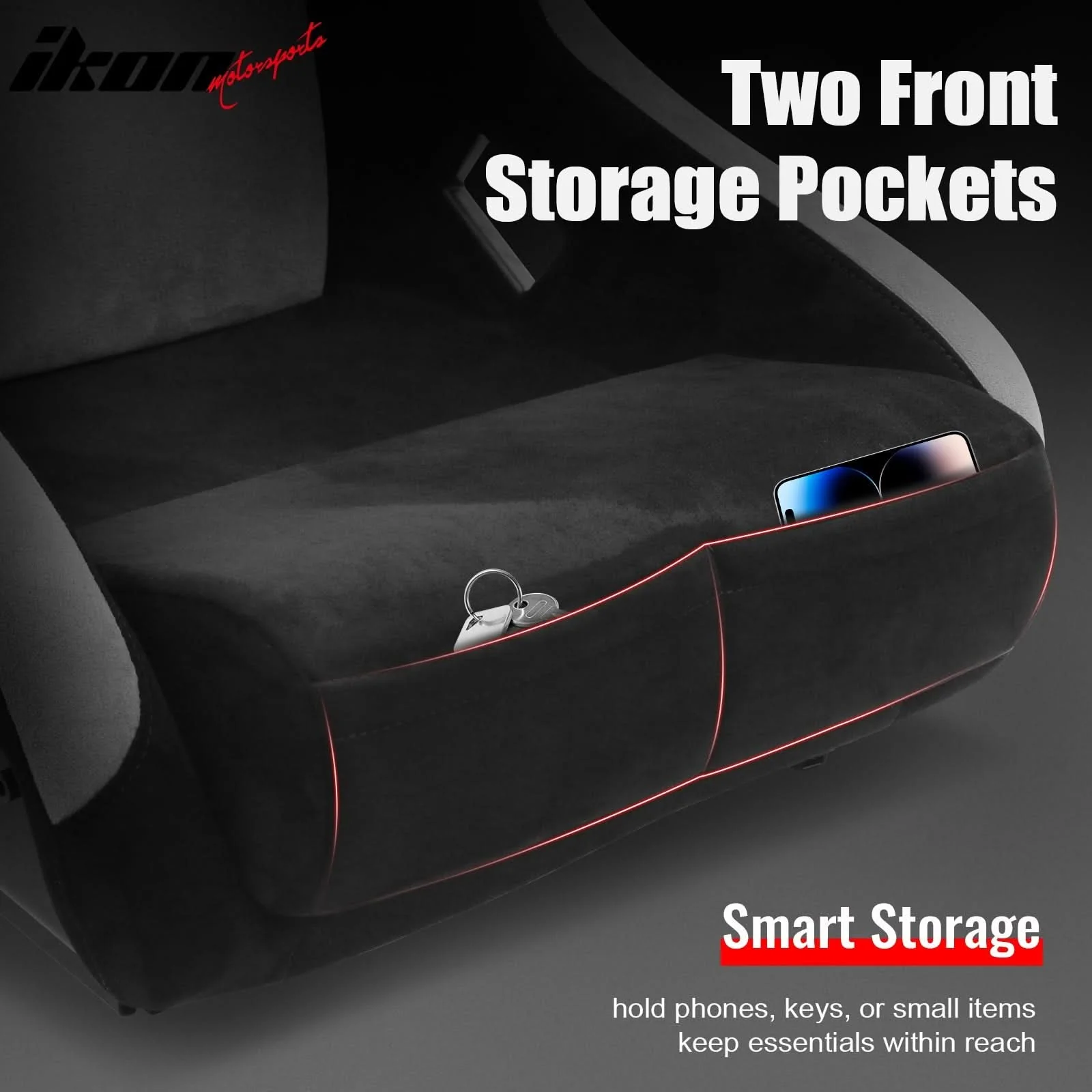 Universal Racing Bucket Seats W/ 4 Point 3" Belt Harness Black - Image 9