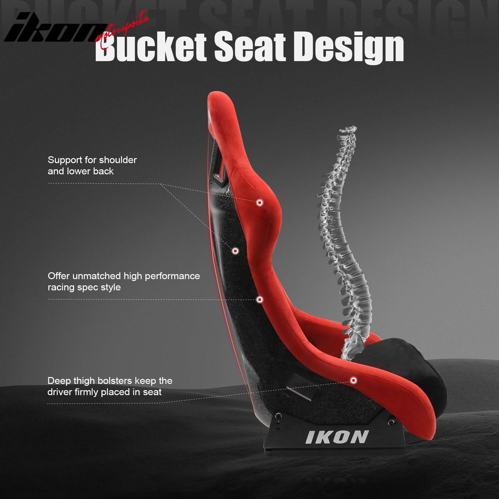 Universal Racing Bucket Seats W/4 Point 3" Belt Harness Grey - Image 5