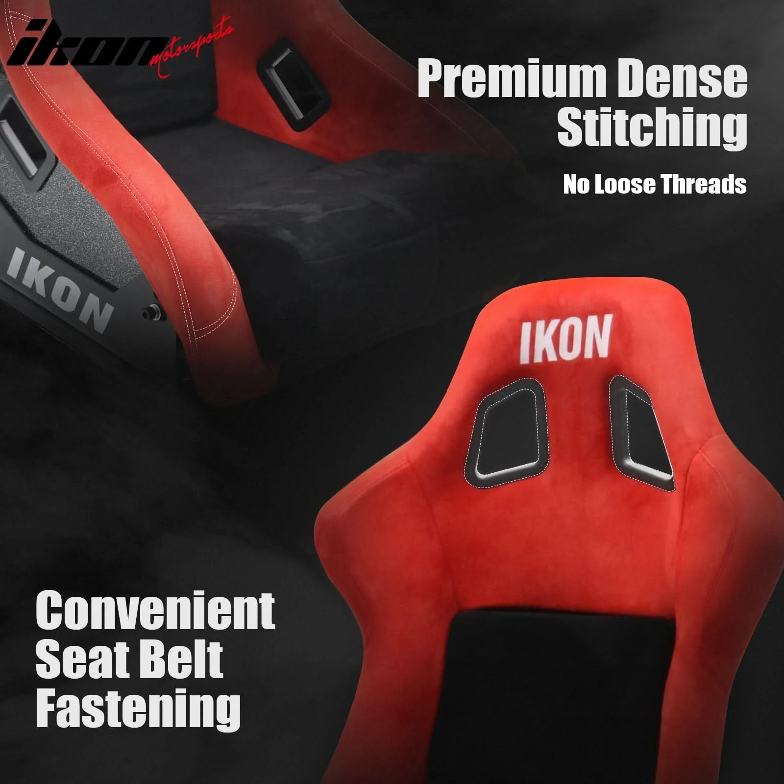 Universal Racing Bucket Seats W/4 Point 3" Belt Harness Grey - Image 6