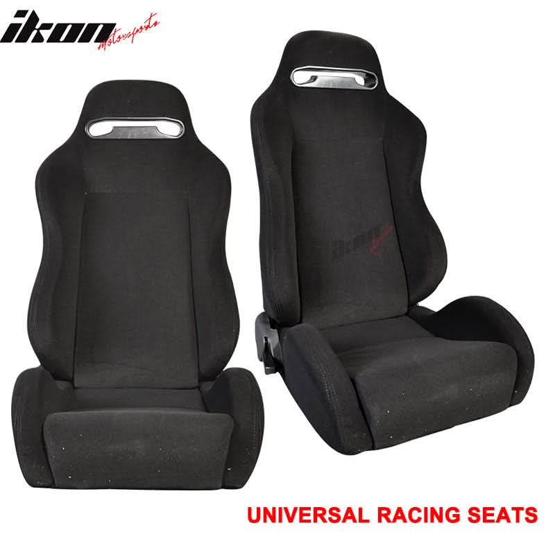 Universal Rco Cloth All Black Racing Seats(Pair) - Image 2