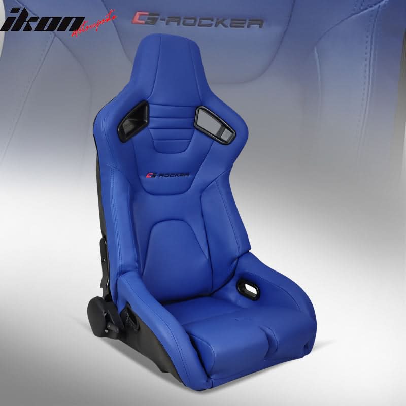 Universal Reclinable Bucket Racing Seat Dual Slider PU Carbon Leather - Image 14