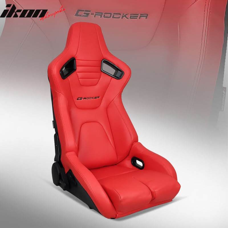 Universal Reclinable Bucket Racing Seat Dual Slider PU Carbon Leather - Image 18