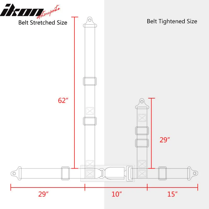 Universal Red Bezel Racing Seat Dual Slider Buckle Belt PU Carbon - Image 11