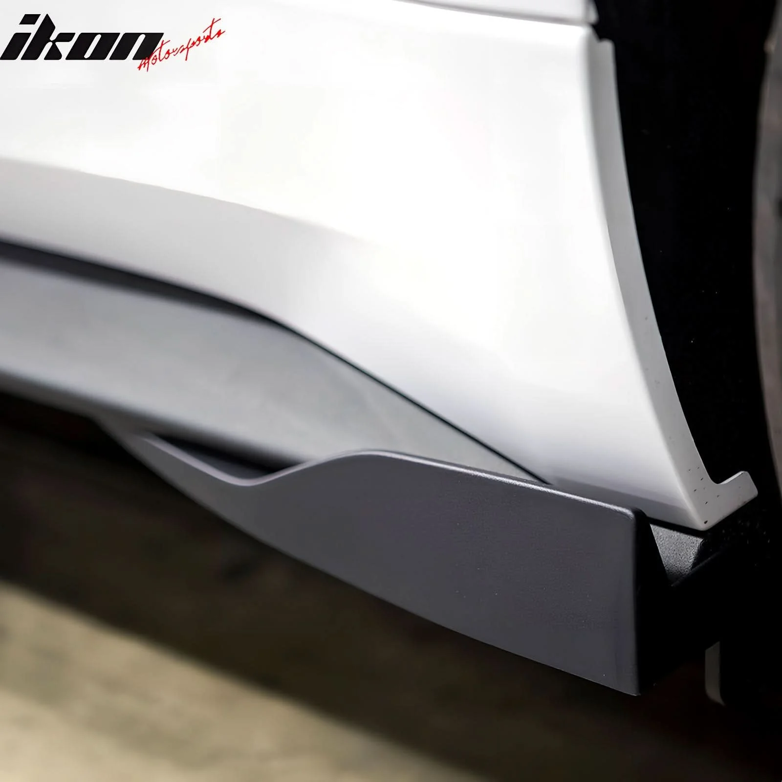 Universal Side Skirts PU ROU Style Unpainted BlackÂ Rocker Pane - Image 5