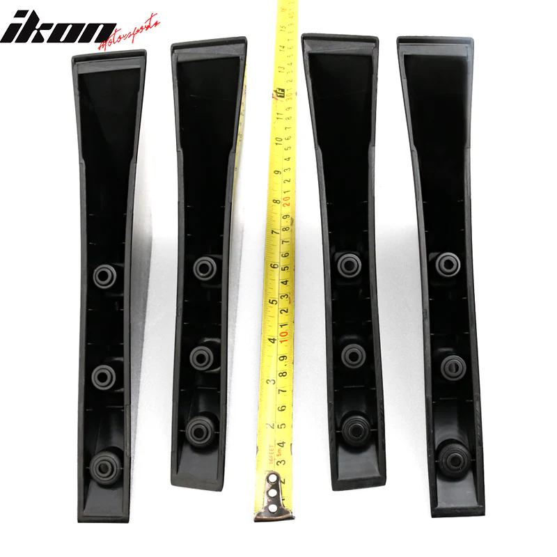 Universal Unpainted Rear Bumper Lip Lower Diffuser Shark Fins ABS 4PC - Image 10