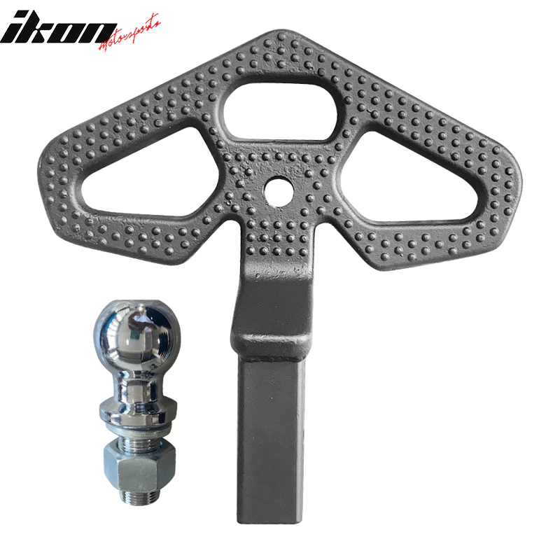 Universal V3 Rear Black Tow Hook Hitch Step w/ Drawbar Bolts Steel - Image 3