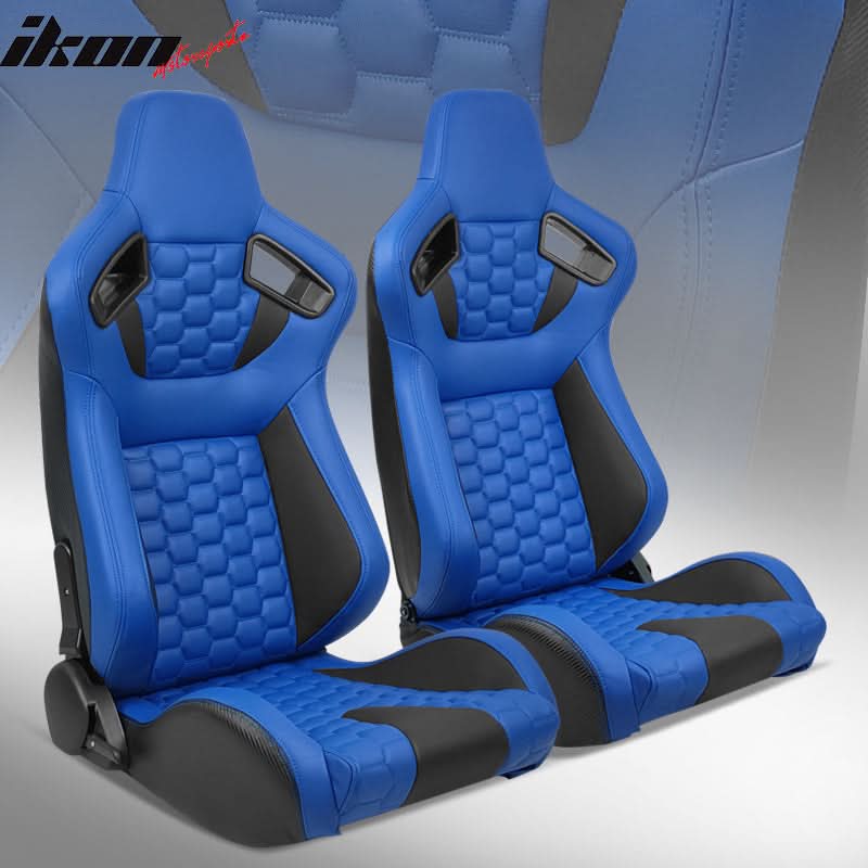 Universal X2 Reclinable Honeycomb Racing Seat + Dual Slider PU Leather - Image 14