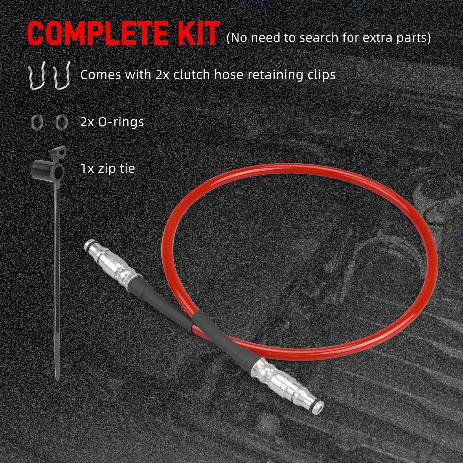 VW Golf / Jetta / Beetle / Bora / Audi TT A3 / Seat Leon Stainless Steel Braided Clutch Hose 6-Speed Manual LHD 1999 - 2007 - Image 4