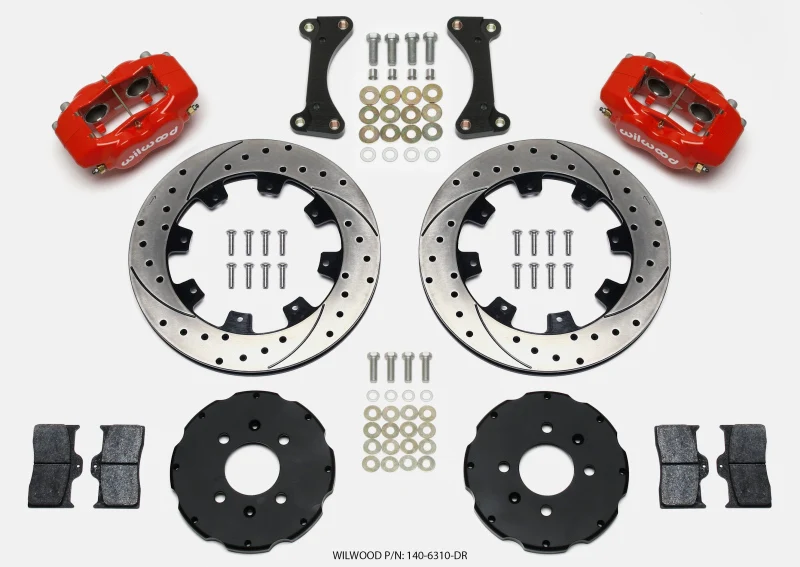 Wilwood Forged Dynalite Front Hat Kit 12.19in Drilled Red 90-99 Civic w/240 mm Disc