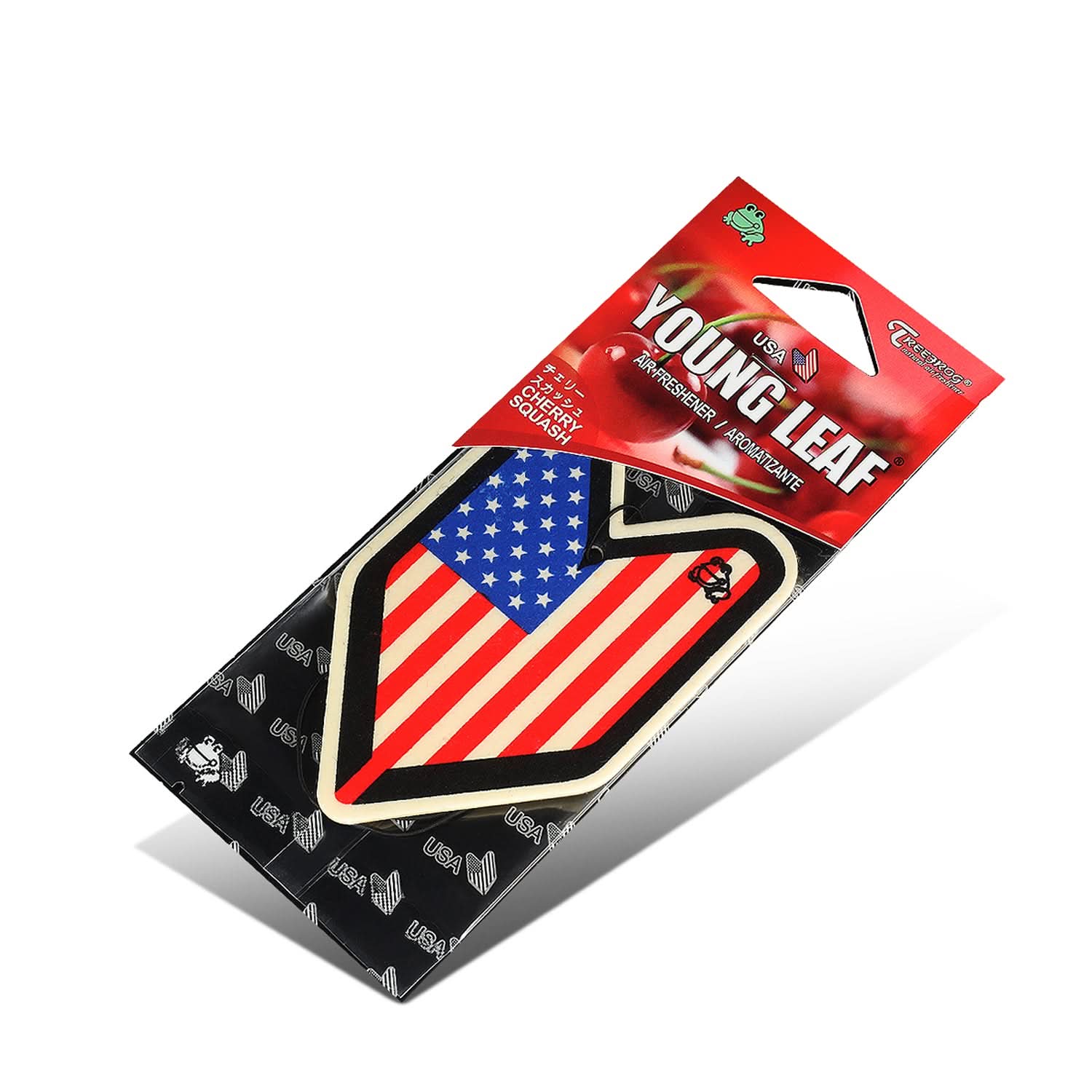 Young Leaf USA Flag Cherry Squash Paper Hanging Air Freshener - Image 3