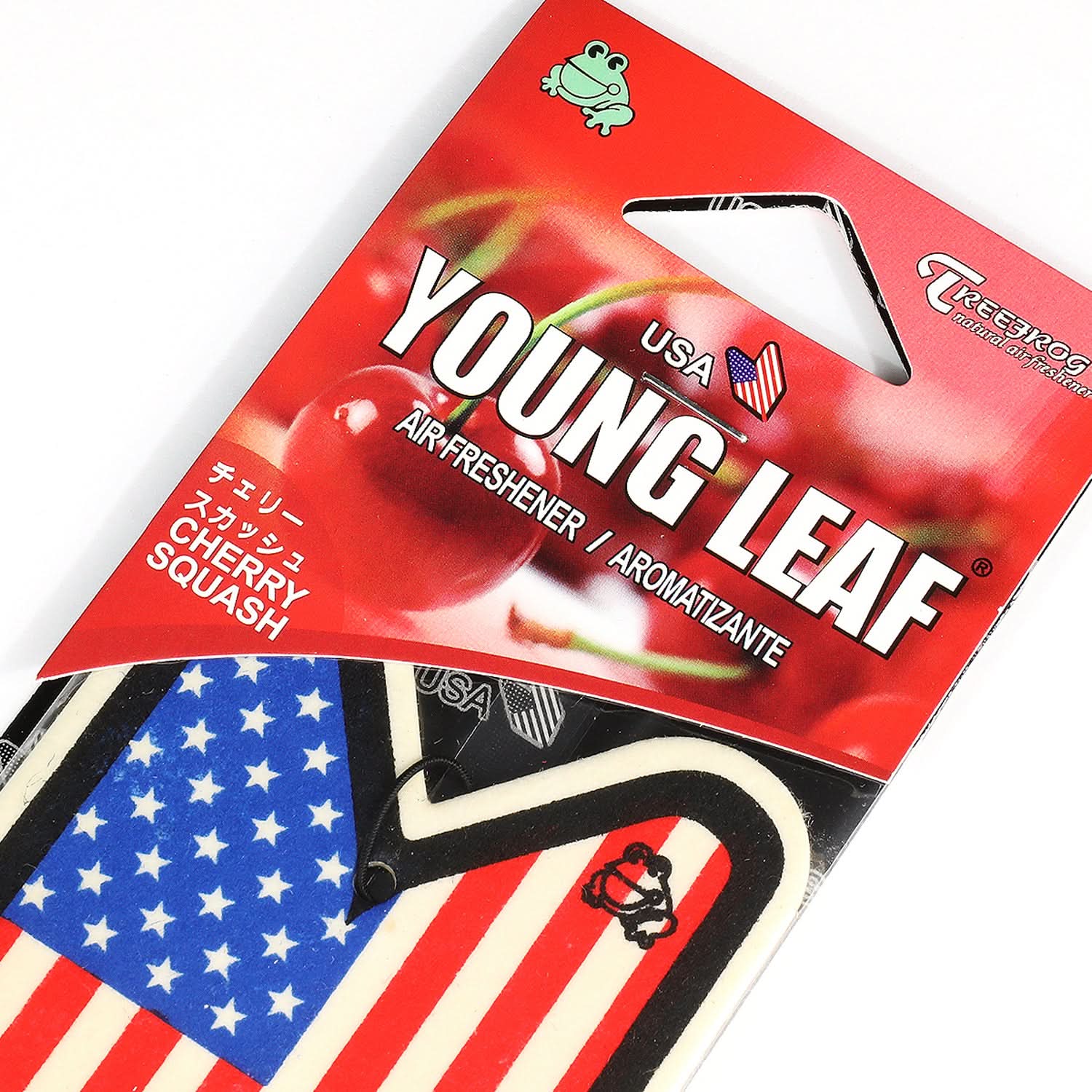 Young Leaf USA Flag Cherry Squash Paper Hanging Air Freshener - Image 4